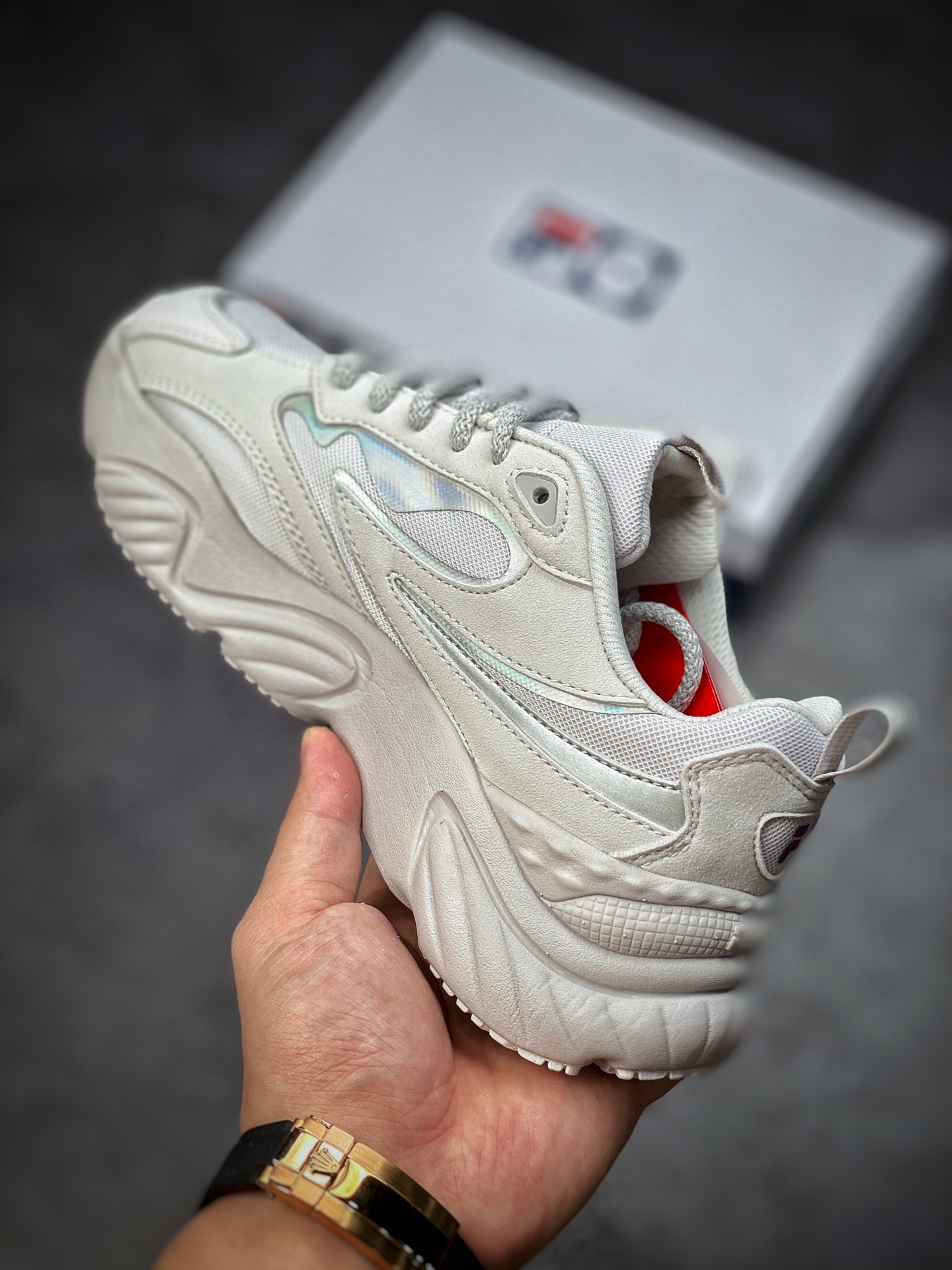 Fila FUSION Conch Conch series dad wind heightened retro neutral casual sports jogging shoes T12W217303FNS