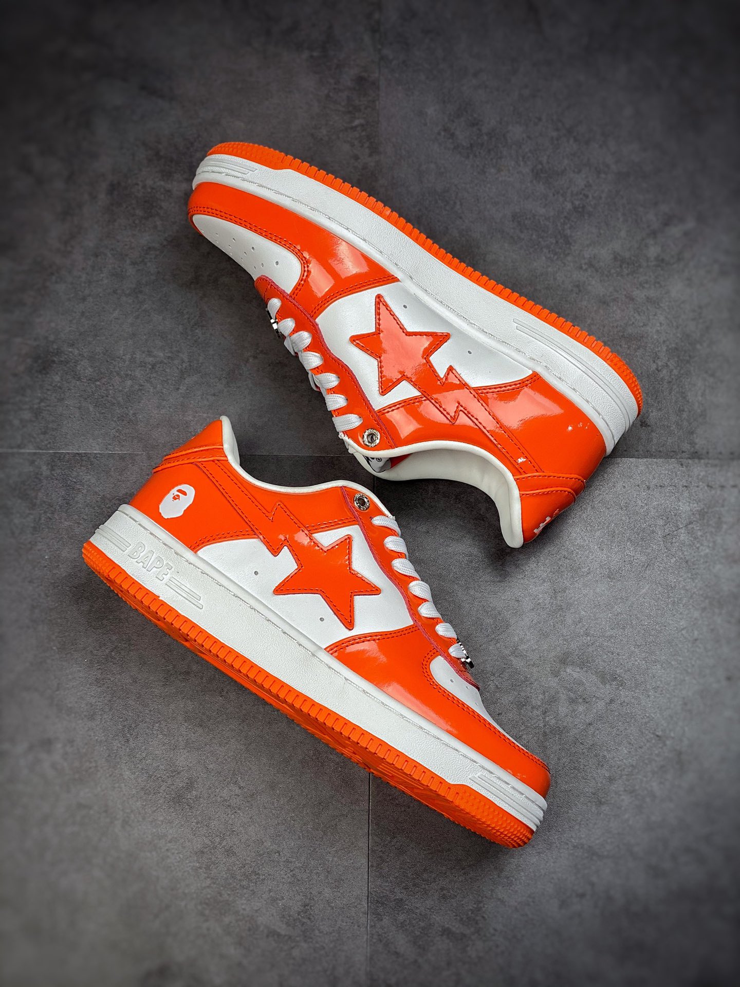 BAPE SK8 STA ape head joint sneakers/white orange 191001M