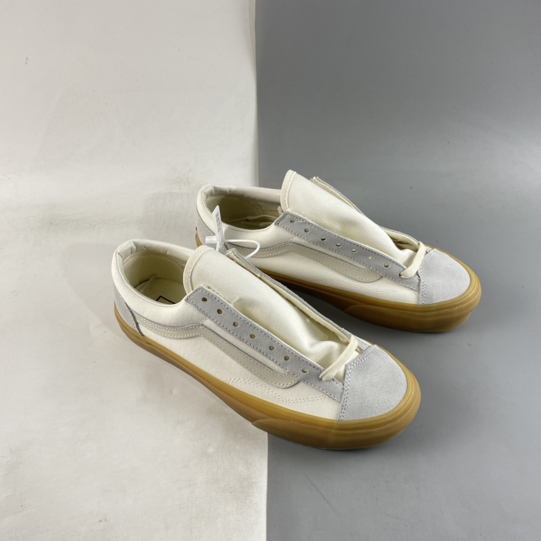 Vans Style 36 Vans 2022 Beige Raw Rubber Sole Retro Low-Top Casual Sports Board Shoes VN0A54F6A9E1