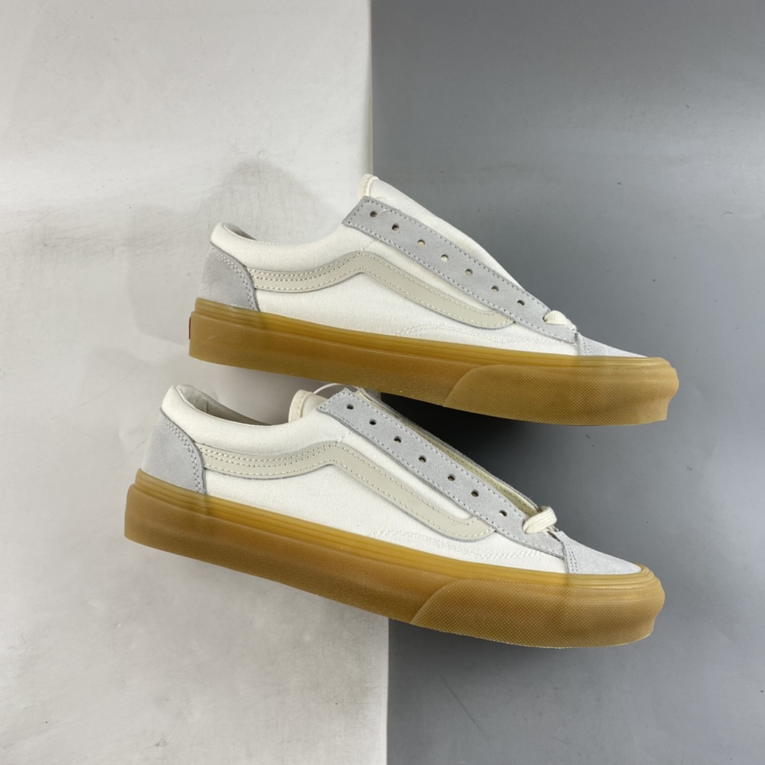 Vans Style 36 Vans 2022 Beige Raw Rubber Sole Retro Low-Top Casual Sports Board Shoes VN0A54F6A9E1