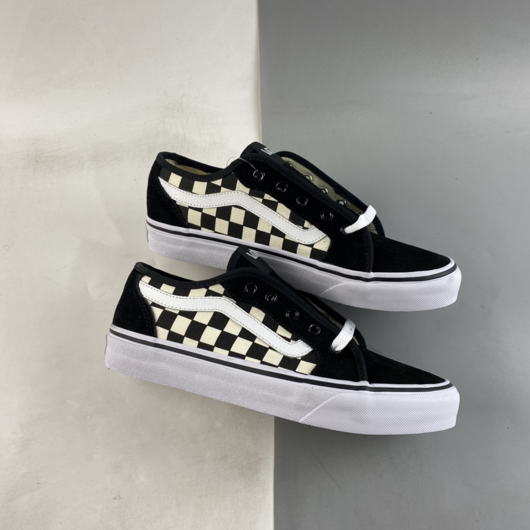 Vans Actice Vans official edging series white side striped checkerboard retro couple shoes VN0A3WKZ5GX