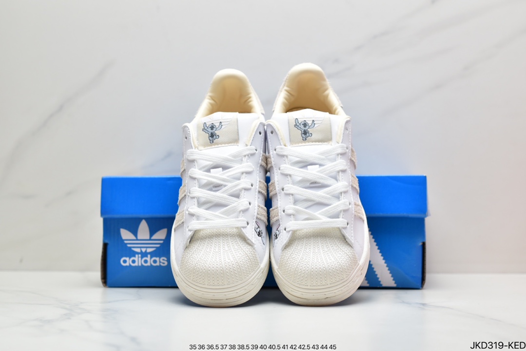 Adidas originals Superstar X Lilo u0026 Stitch cartoon joint shell head shoes HQ6356