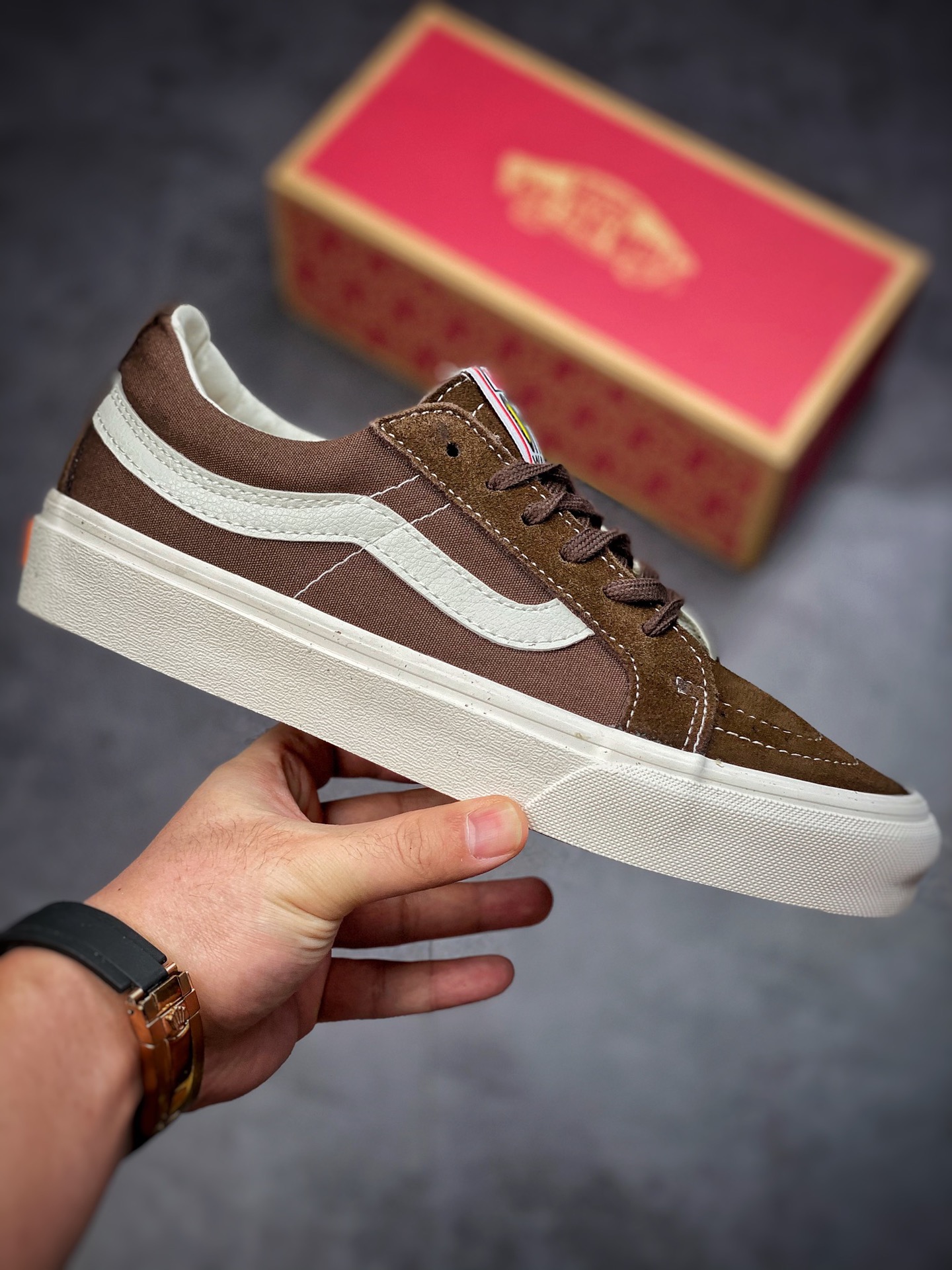 Vans Sk8-Low Retro Brown Couple Sports Casual Canvas Shoes VN0A4UW15A5