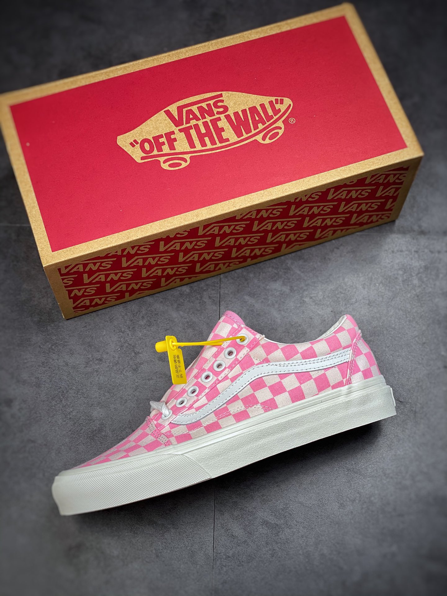 Vans Old Skool Vans Official Cherry Blossom Powder Checkerboard Shoe Canvas Shoes VN0A7Q2JZY2