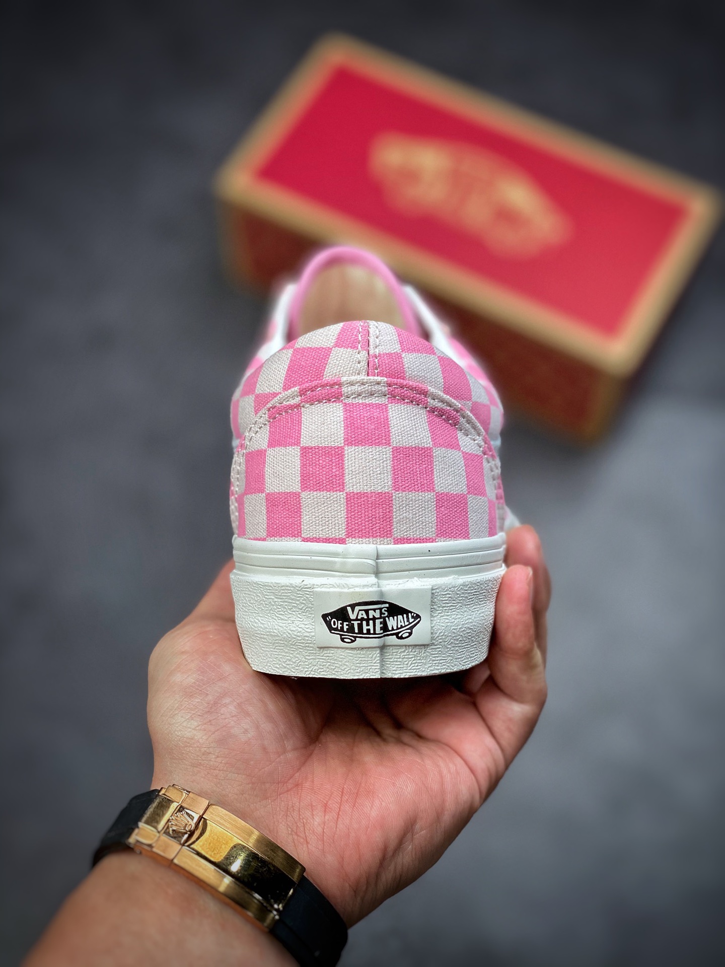 Vans Old Skool Vans Official Cherry Blossom Powder Checkerboard Shoe Canvas Shoes VN0A7Q2JZY2