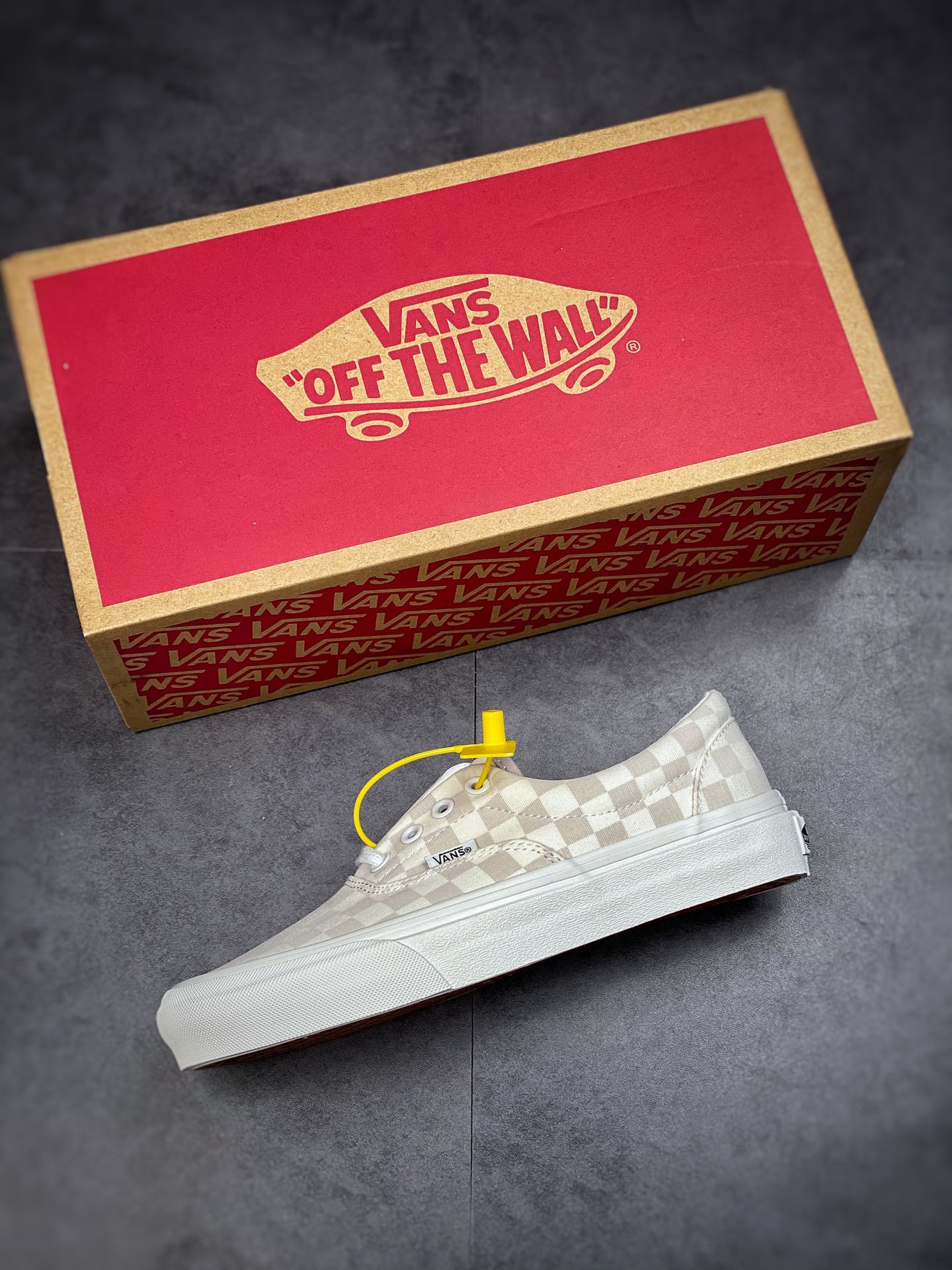 Vans Era Vans official milk tea color checkerboard low-top casual board shoes VN0A5JMLDR9