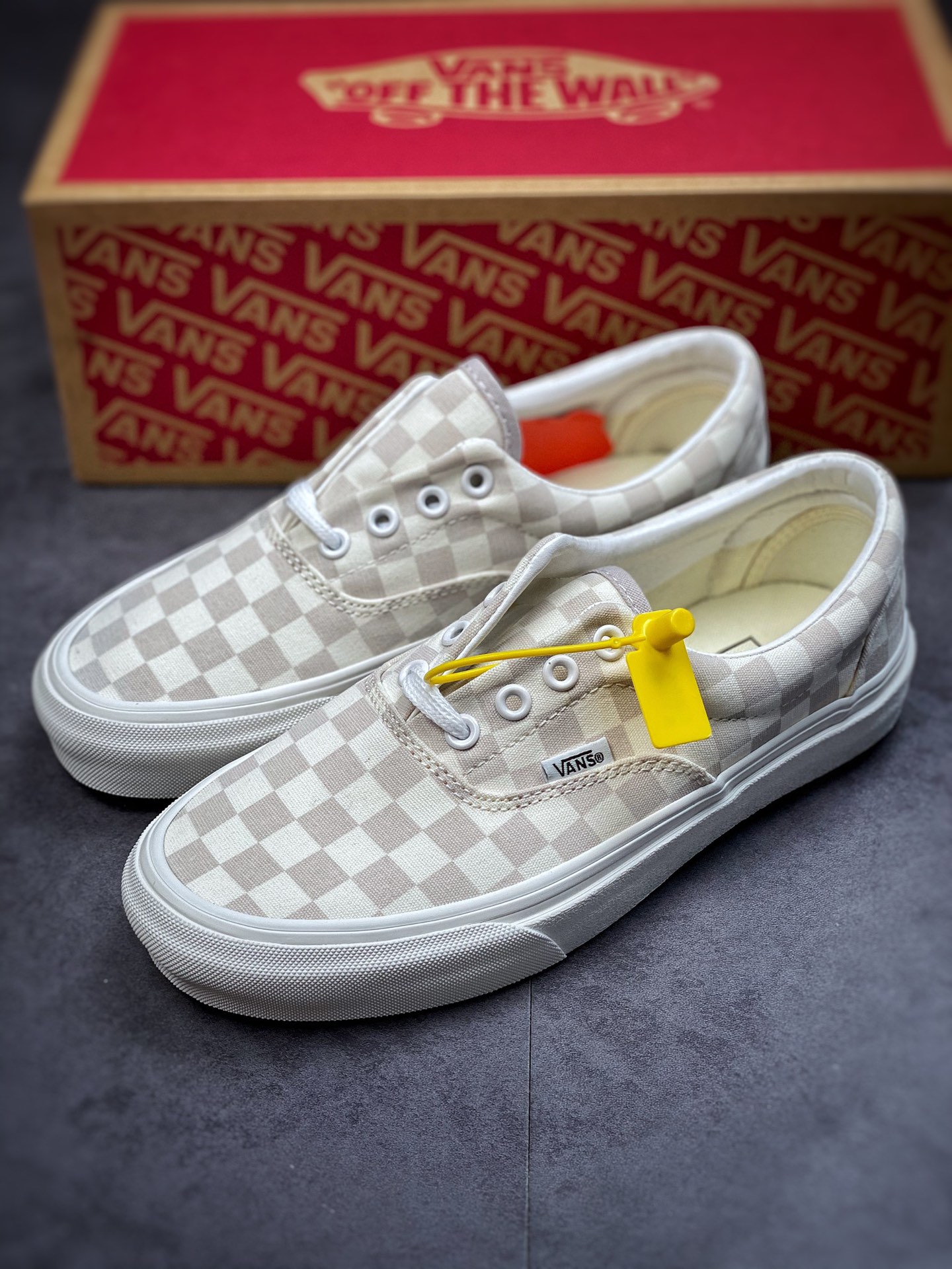 Vans Era Vans official milk tea color checkerboard low-top casual board shoes VN0A5JMLDR9