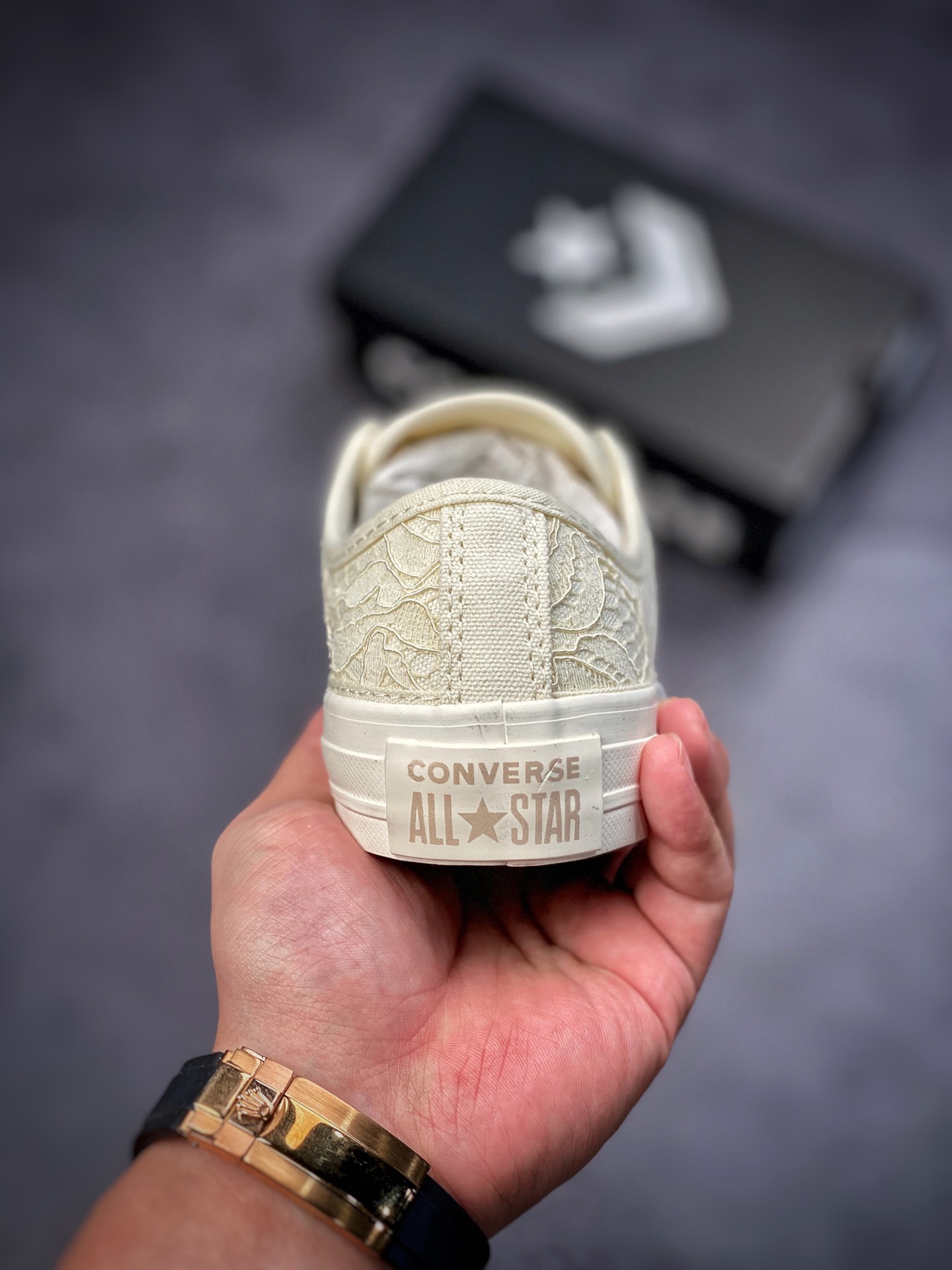 160 Converse Chuck Taylor All Star 奶白蕾丝低帮板鞋 A01776C