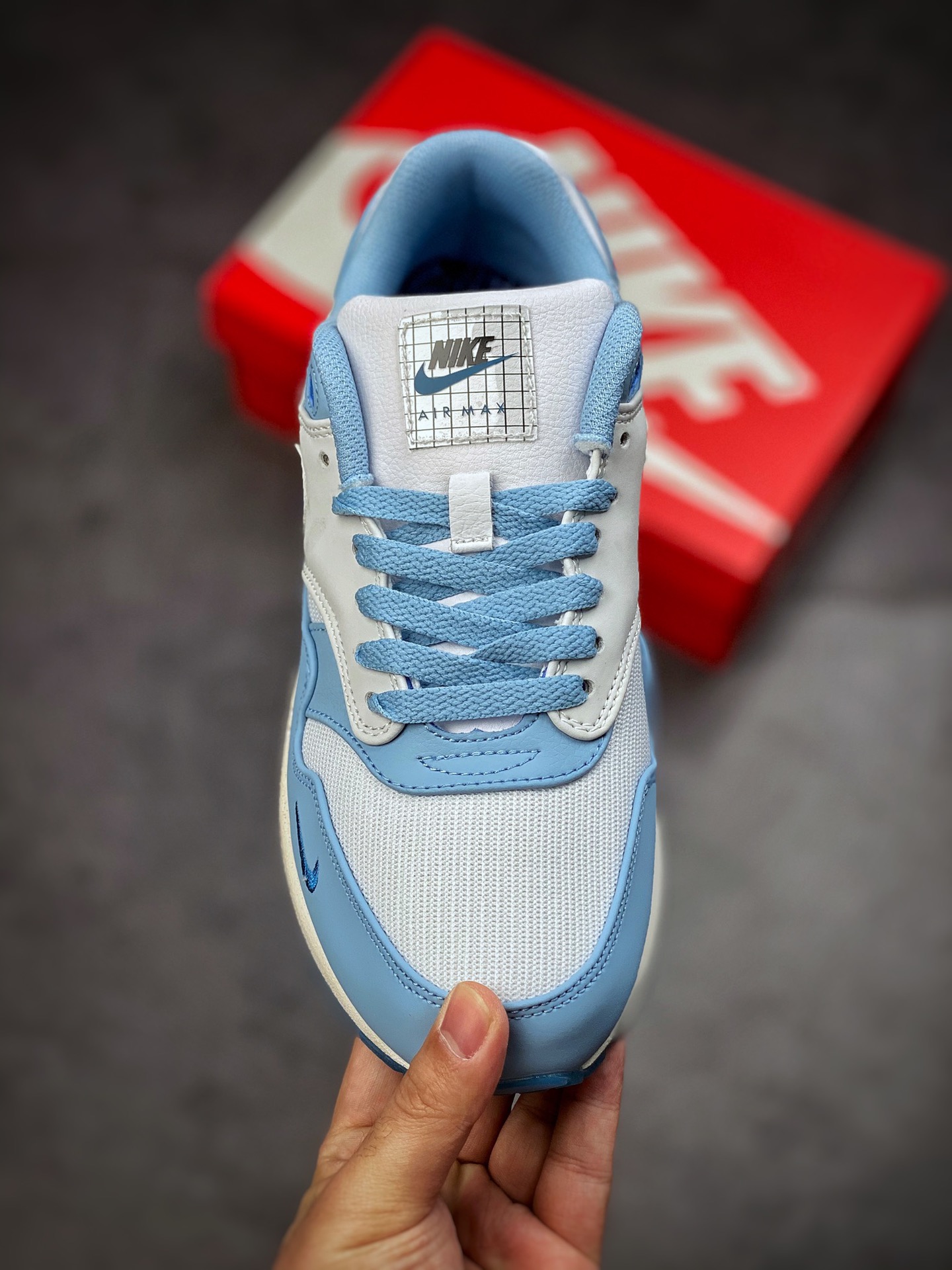Nike Air Max 1 White Gray Blue 