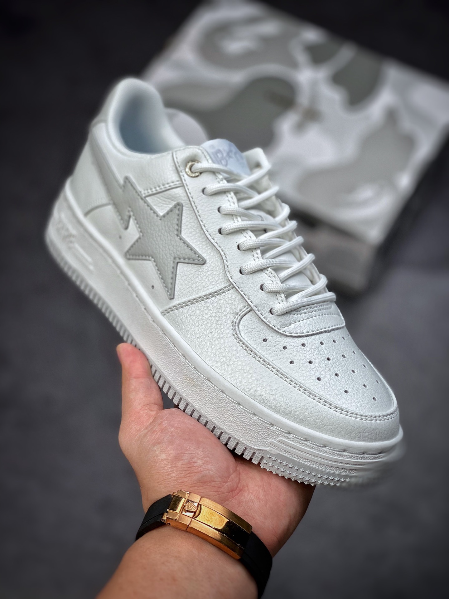 Trend godfather nigoBape Sta ”white gray” classic all-match casual sports sneakers 1H73191921