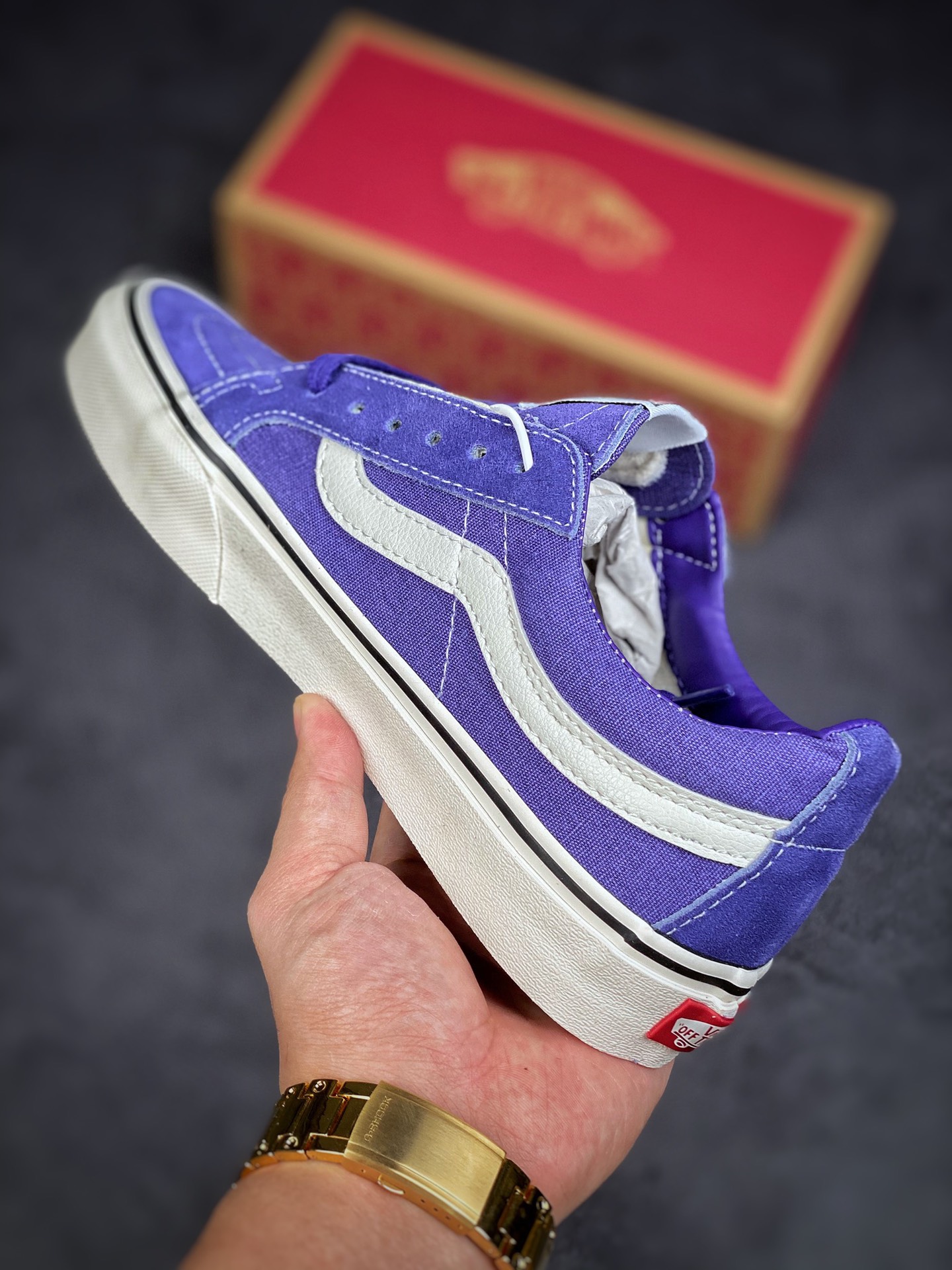 Vans Sk8-Low purple blue Shawn Yue with the same 2022 spring and summer new VN0A4UWIB82