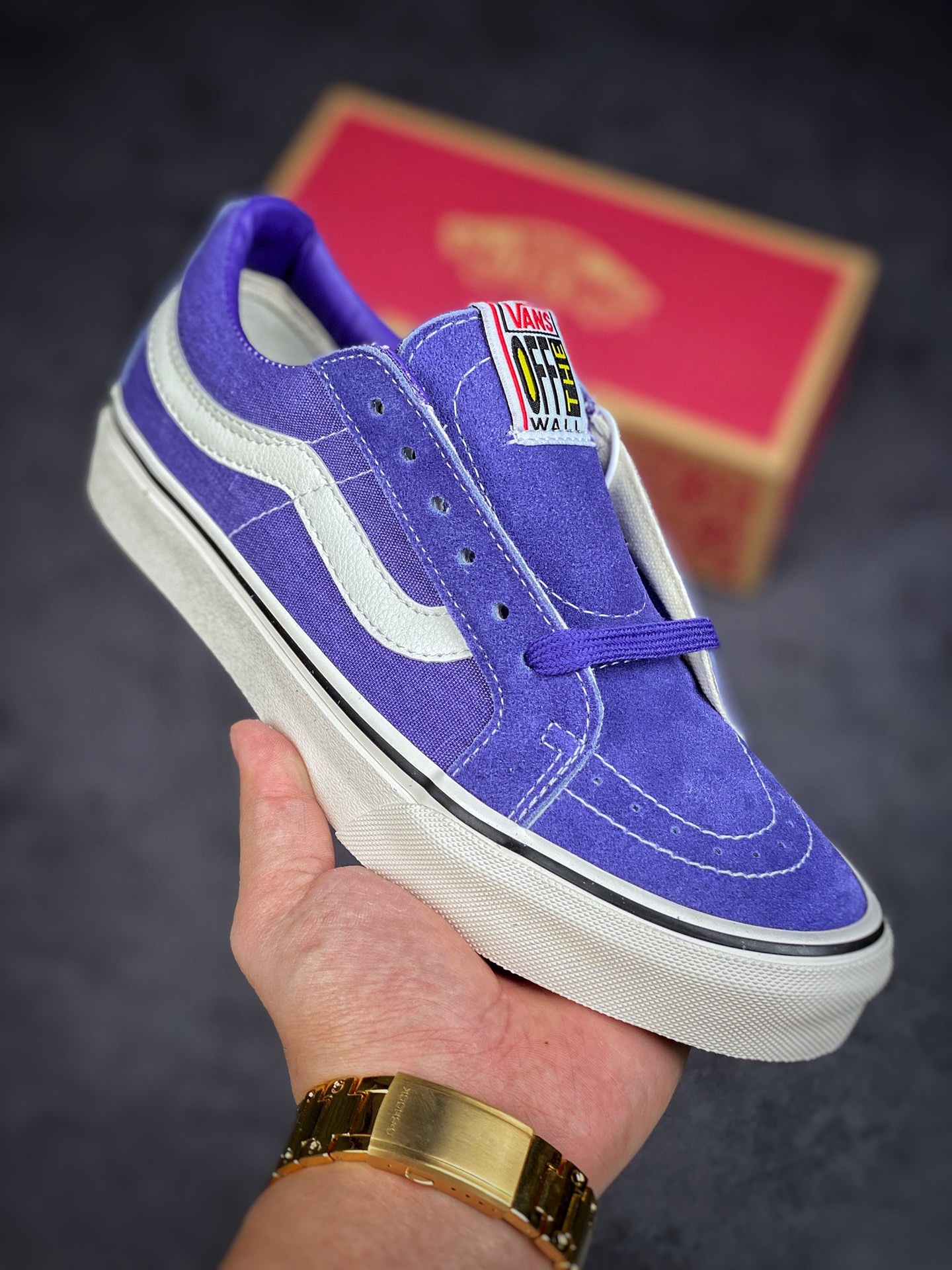 Vans Sk8-Low purple blue Shawn Yue with the same 2022 spring and summer new VN0A4UWIB82