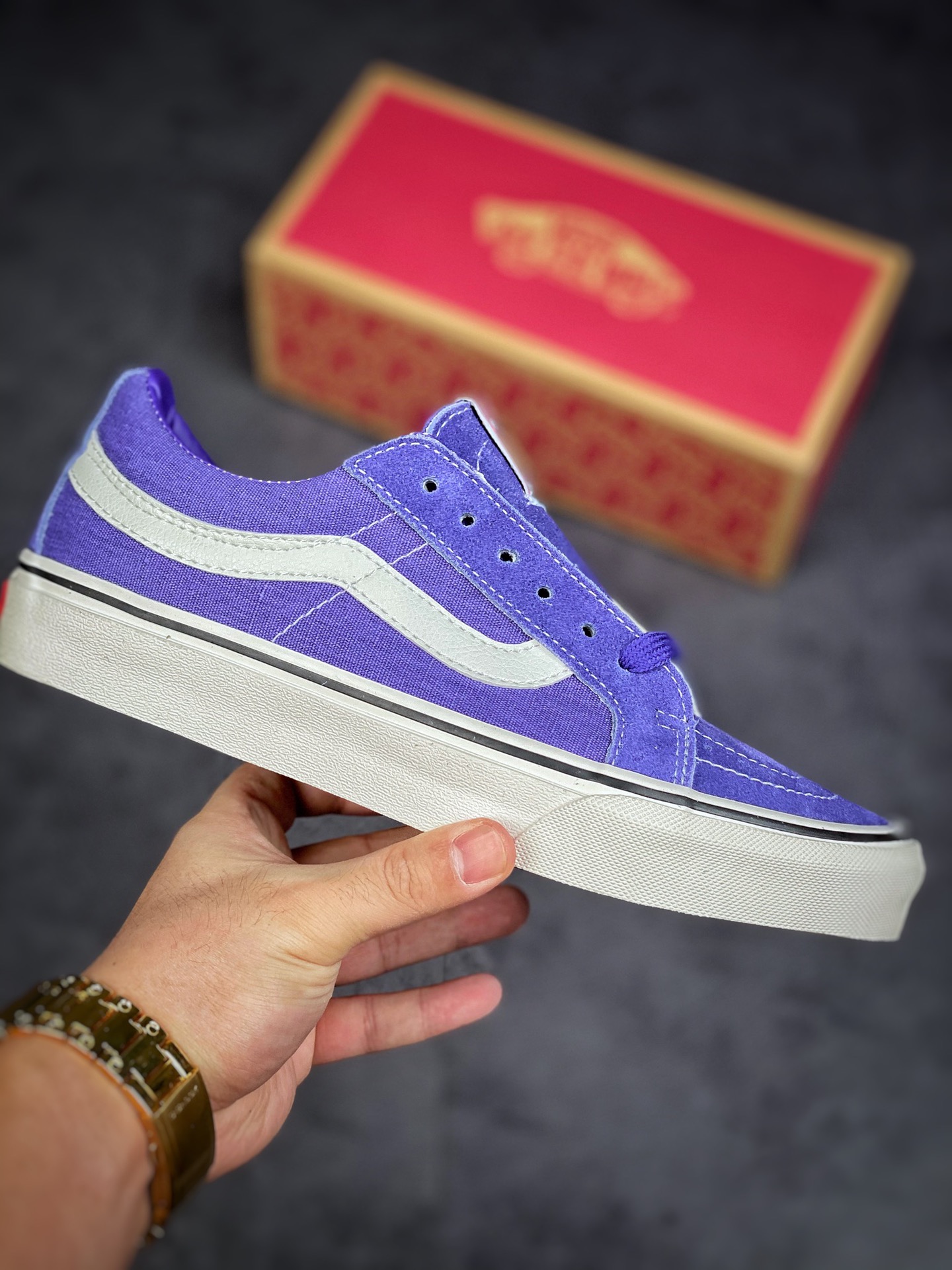 Vans Sk8-Low purple blue Shawn Yue with the same 2022 spring and summer new VN0A4UWIB82