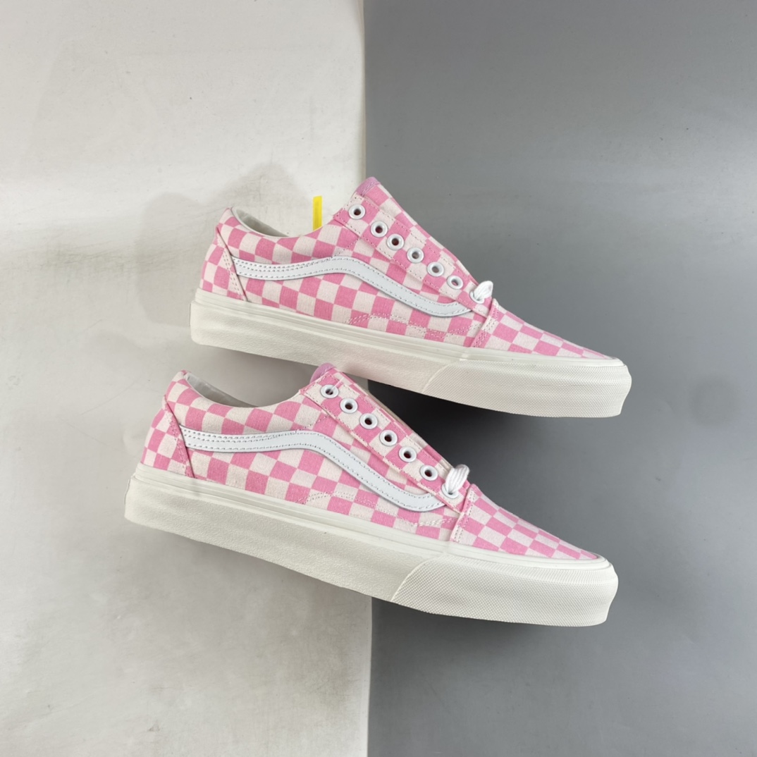 Vans Old Skool Vans Official Cherry Blossom Powder Checkerboard Shoe Canvas Shoes VN0A7Q2JZY2