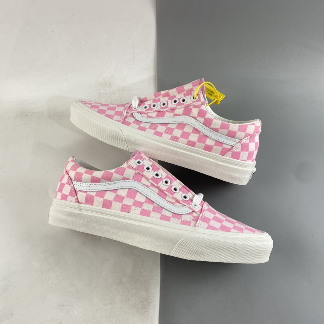 Vans Old Skool Vans Official Cherry Blossom Powder Checkerboard Shoe Canvas Shoes VN0A7Q2JZY2