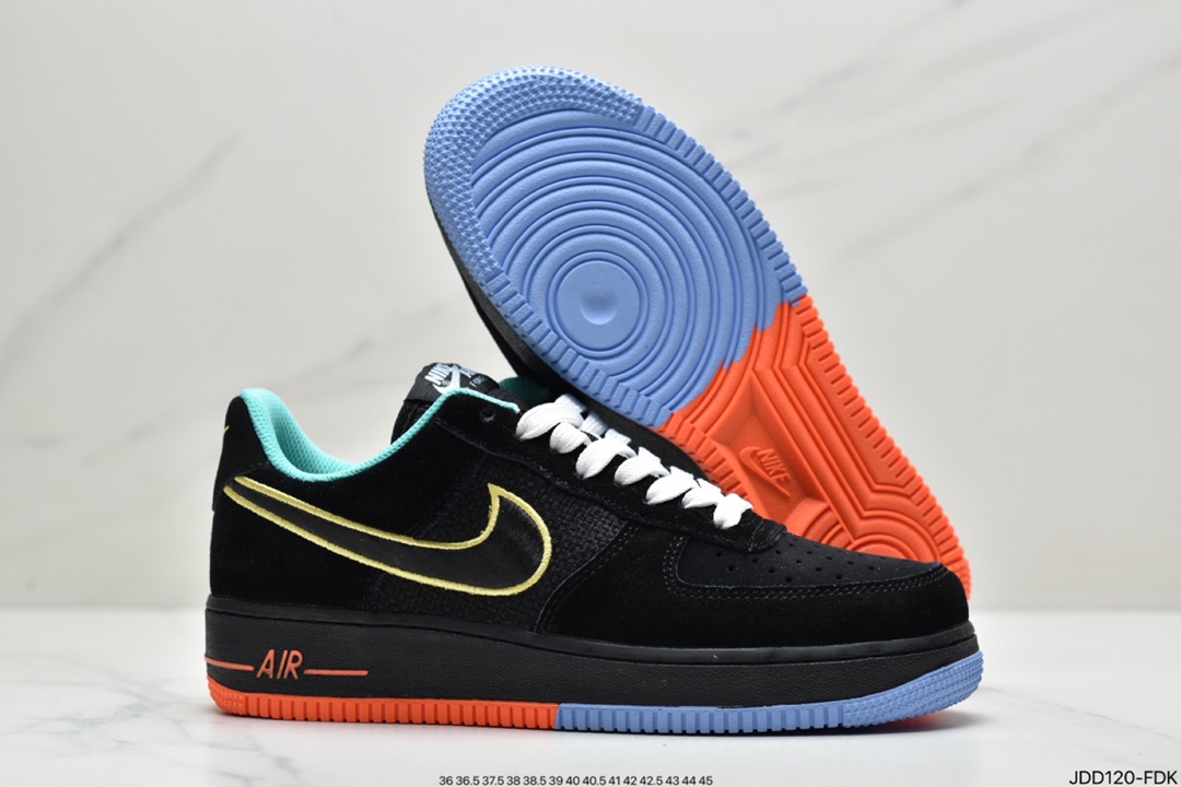 Nike Air Force 1'07 Low ”Black Multi” Air Force One Classic Low Top Sneakers ”Black Color Unity” DM9051-001