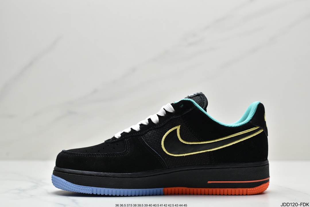 Nike Air Force 1'07 Low ”Black Multi” Air Force One Classic Low Top Sneakers ”Black Color Unity” DM9051-001