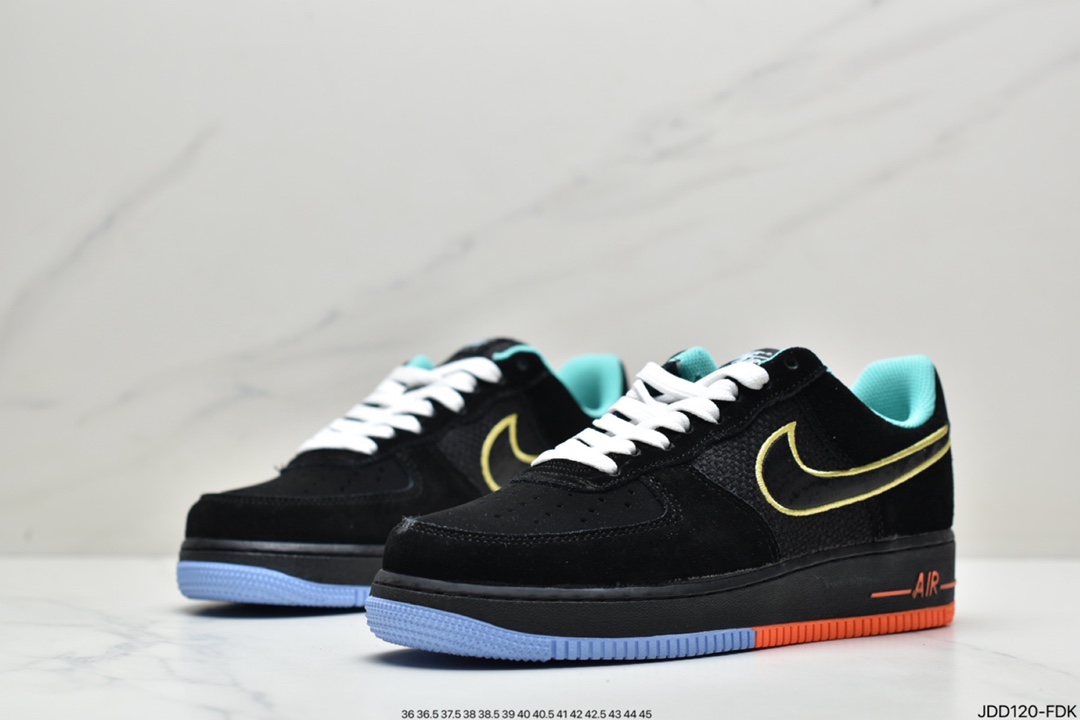 Nike Air Force 1'07 Low ”Black Multi” Air Force One Classic Low Top Sneakers ”Black Color Unity” DM9051-001