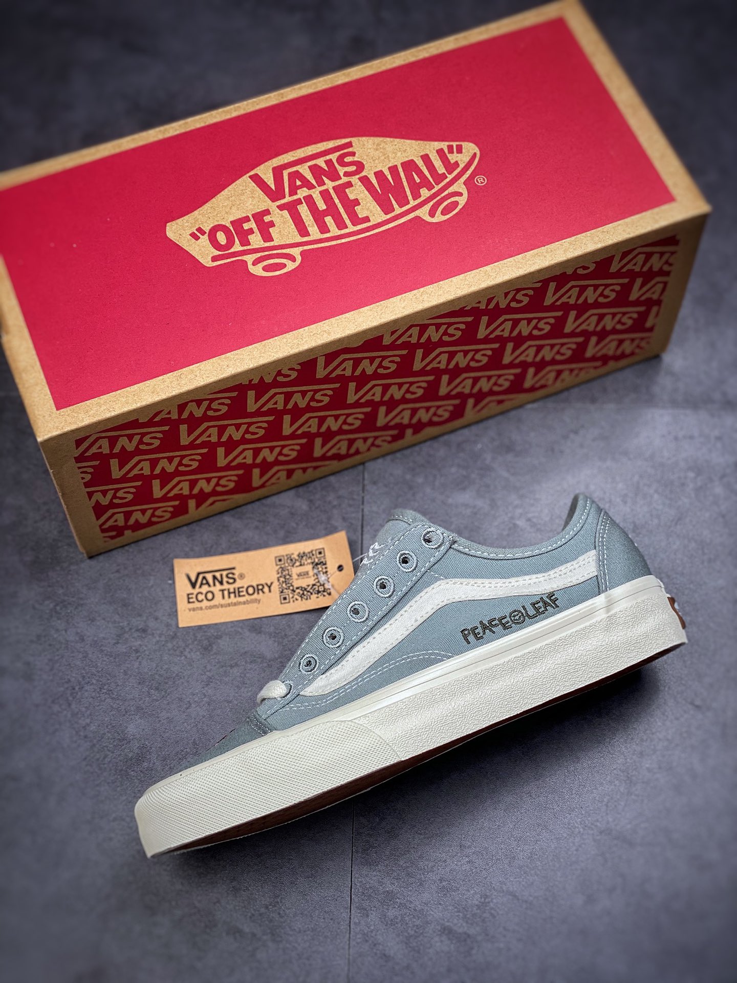 Vans Old Skool Vans Official Grey Green Side Stripe Fun Print Old Skool Sneakers