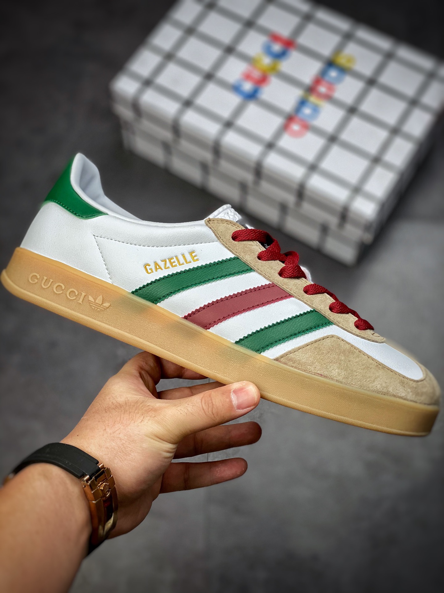 Adidas x GUCCI Blockbuster Co-branded Trefoil Logo and Iconic Three Bars