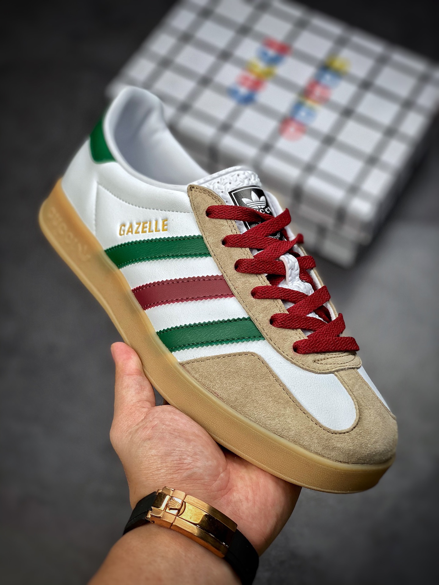 Adidas x GUCCI Blockbuster Co-branded Trefoil Logo and Iconic Three Bars