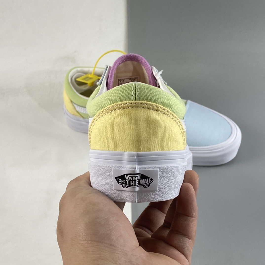 Vans Old Skool Vans Official Blue Yellow Green Colorblock Side Stripe Sneakers VN0A5KRFATD