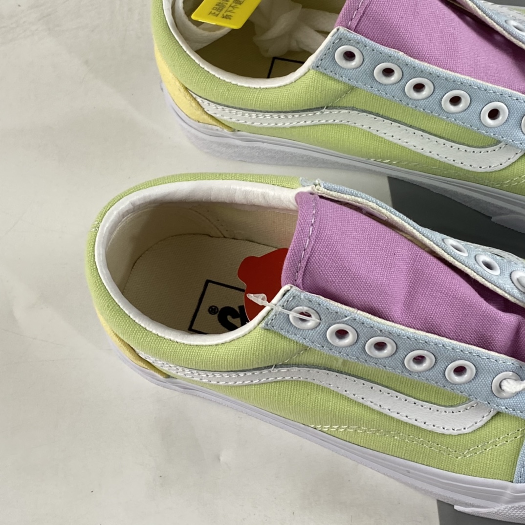 Vans Old Skool Vans Official Blue Yellow Green Colorblock Side Stripe Sneakers VN0A5KRFATD