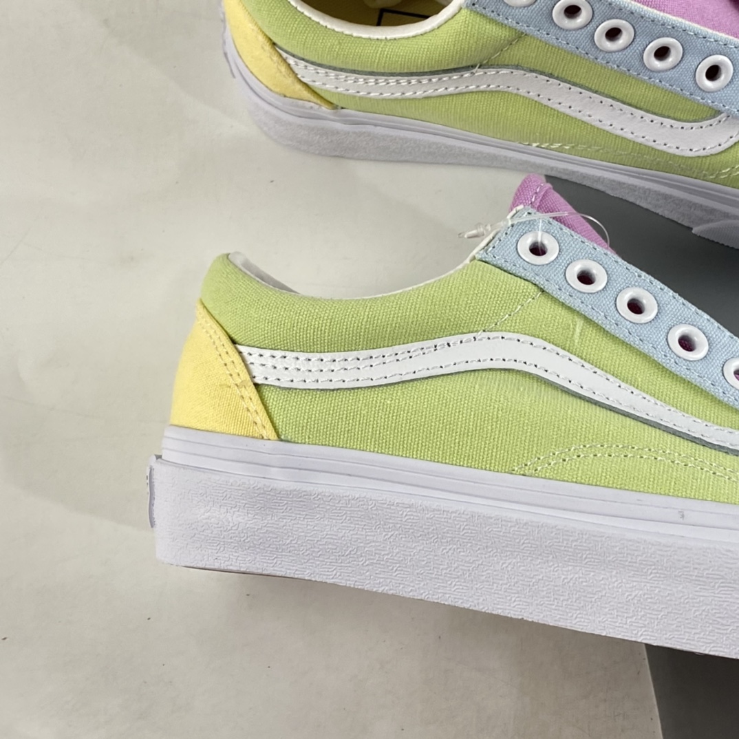 Vans Old Skool Vans Official Blue Yellow Green Colorblock Side Stripe Sneakers VN0A5KRFATD