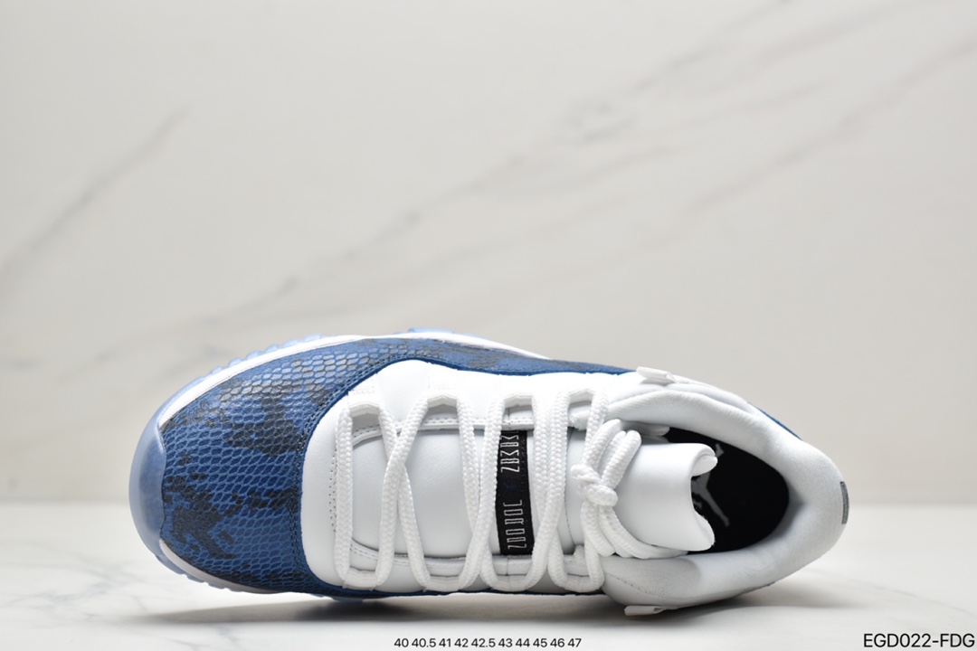 Air Jordan 11 Low SE ” Navy Snakeskin ” AJ11 Joe 11 Men's Cultural Basketball Shoes Blue Snakeskin CD6846-102