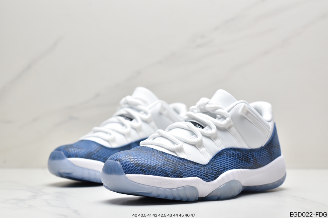 Air Jordan 11 Low SE ” Navy Snakeskin ” AJ11 Joe 11 Men's Cultural Basketball Shoes Blue Snakeskin CD6846-102