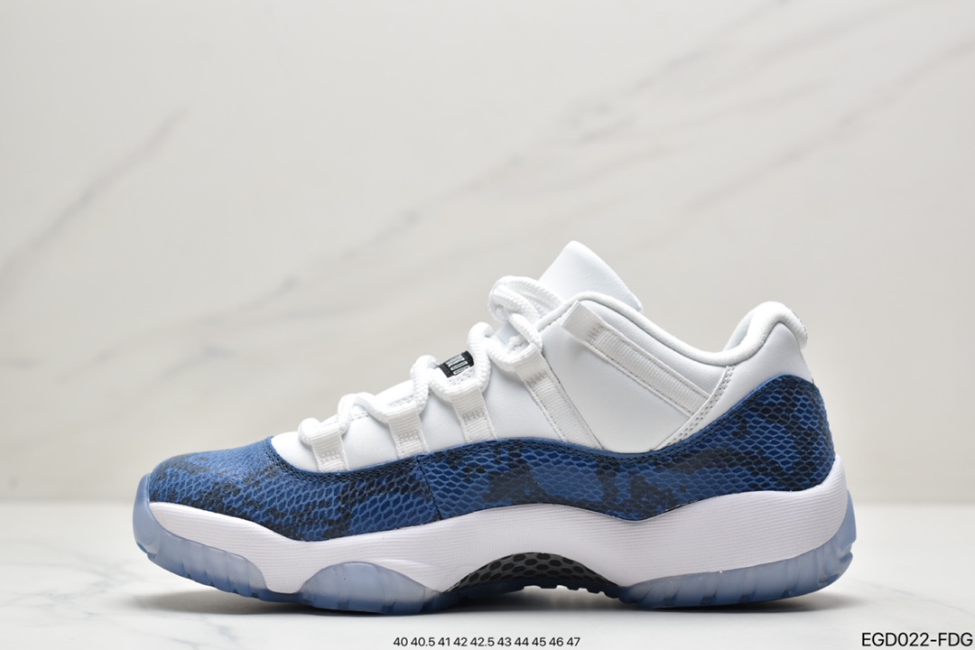 Air Jordan 11 Low SE ” Navy Snakeskin ” AJ11 Joe 11 Men's Cultural Basketball Shoes Blue Snakeskin CD6846-102