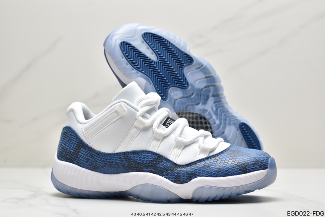 Air Jordan 11 Low SE ” Navy Snakeskin ” AJ11 Joe 11 Men's Cultural Basketball Shoes Blue Snakeskin CD6846-102