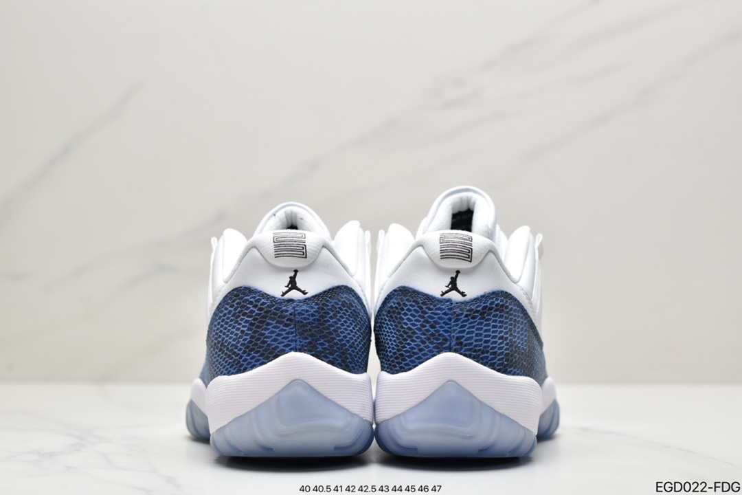 Air Jordan 11 Low SE ” Navy Snakeskin ” AJ11 Joe 11 Men's Cultural Basketball Shoes Blue Snakeskin CD6846-102