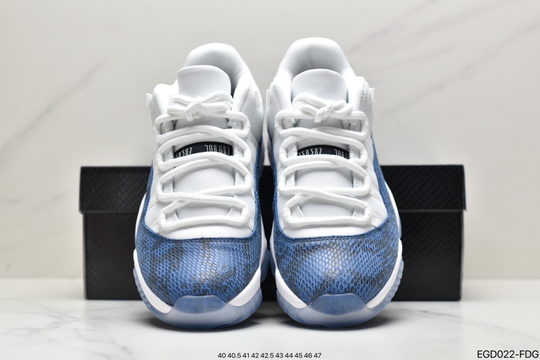Air Jordan 11 Low SE ” Navy Snakeskin ” AJ11 Joe 11 Men's Cultural Basketball Shoes Blue Snakeskin CD6846-102
