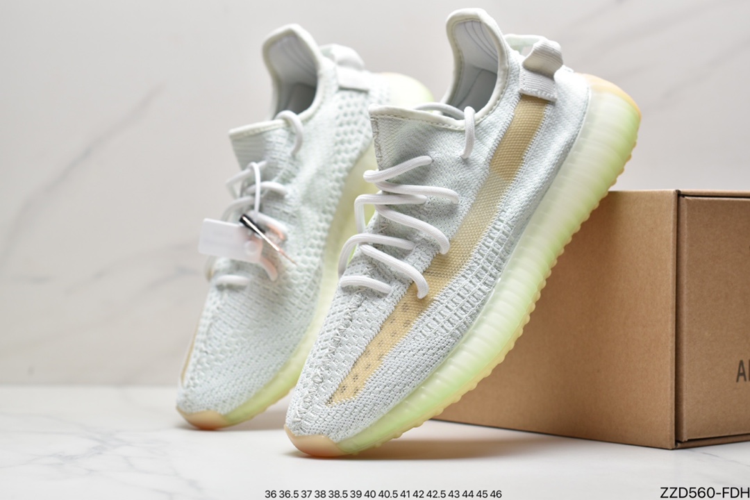 Kanye West x Adidas Yeezy Boost 350 V2 ”Light” Cotton White Jogging Shoes EG7492