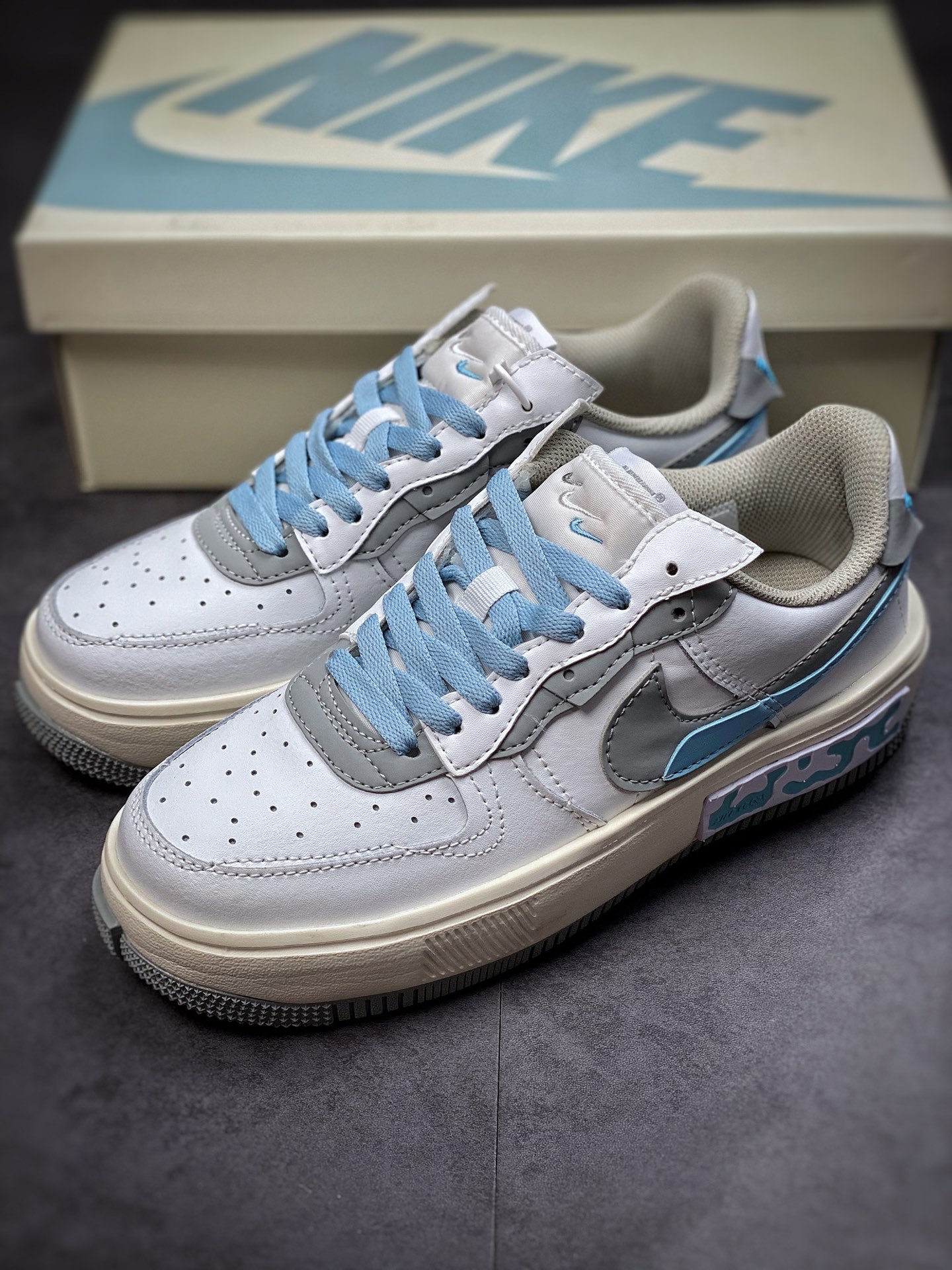 Nike Air Force 1 Fontanka ”White Gray Light Blue” Air Force Fontanka Series CW6688-601