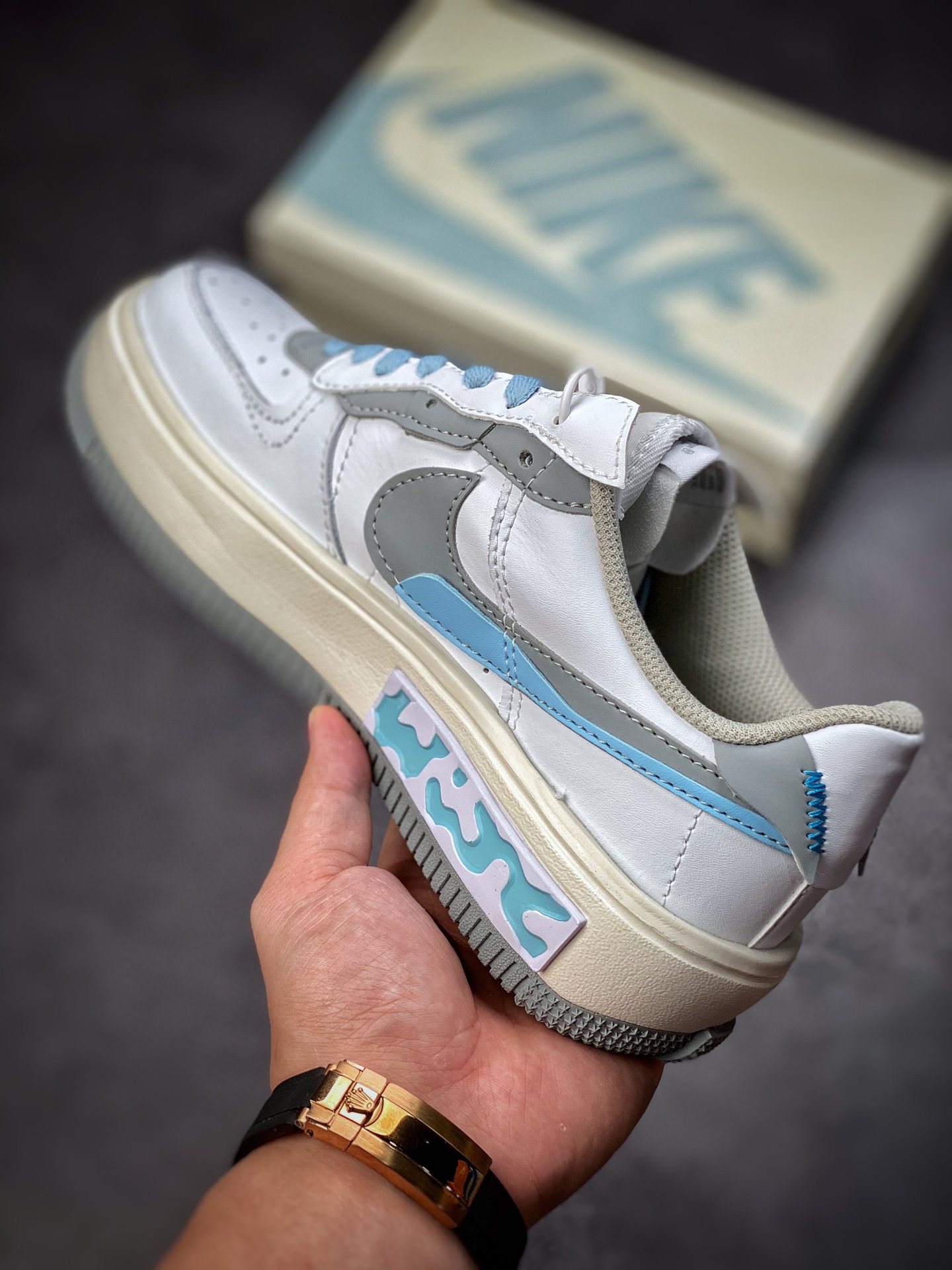 Nike Air Force 1 Fontanka ”White Gray Light Blue” Air Force Fontanka Series CW6688-601