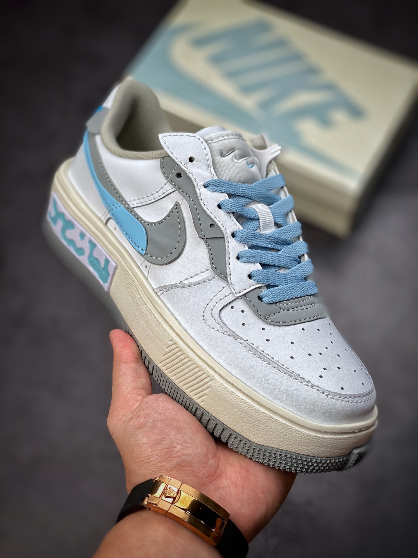 Nike Air Force 1 Fontanka ”White Gray Light Blue” Air Force Fontanka Series CW6688-601