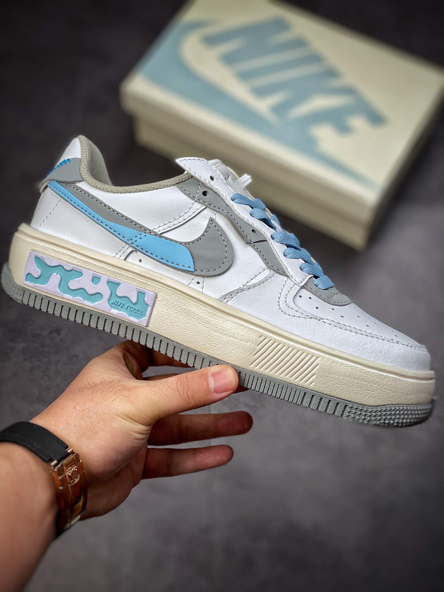 Nike Air Force 1 Fontanka ”White Gray Light Blue” Air Force Fontanka Series CW6688-601