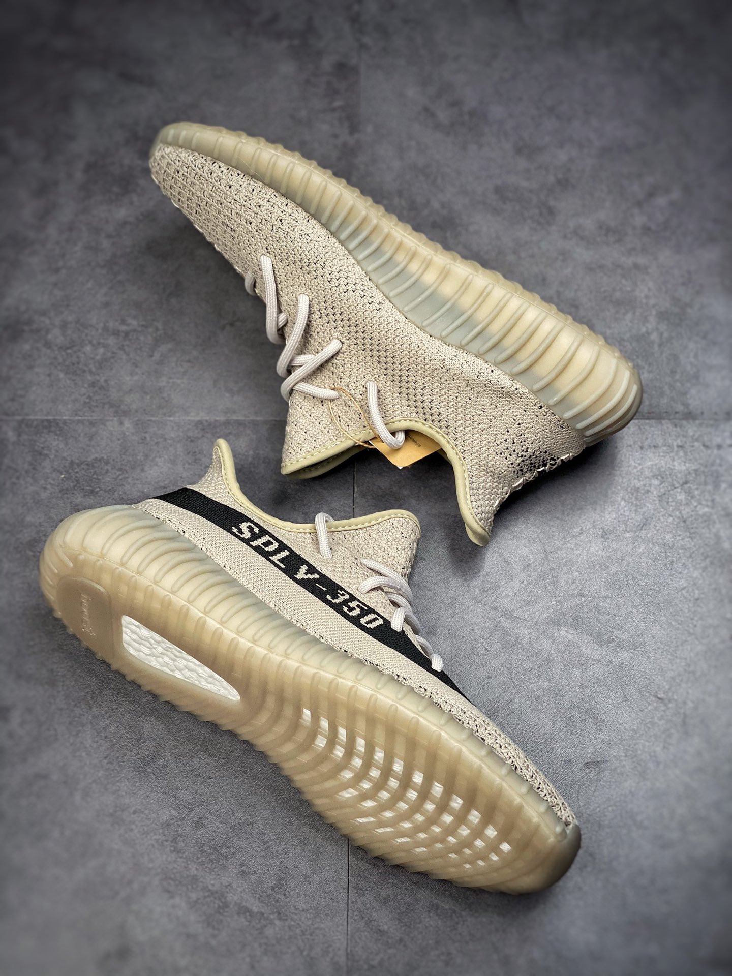 Adidas Yeezy Boost 350V2 Coconut 350 Series / Khaki Black ”Sesame Paint Strips” HP7870