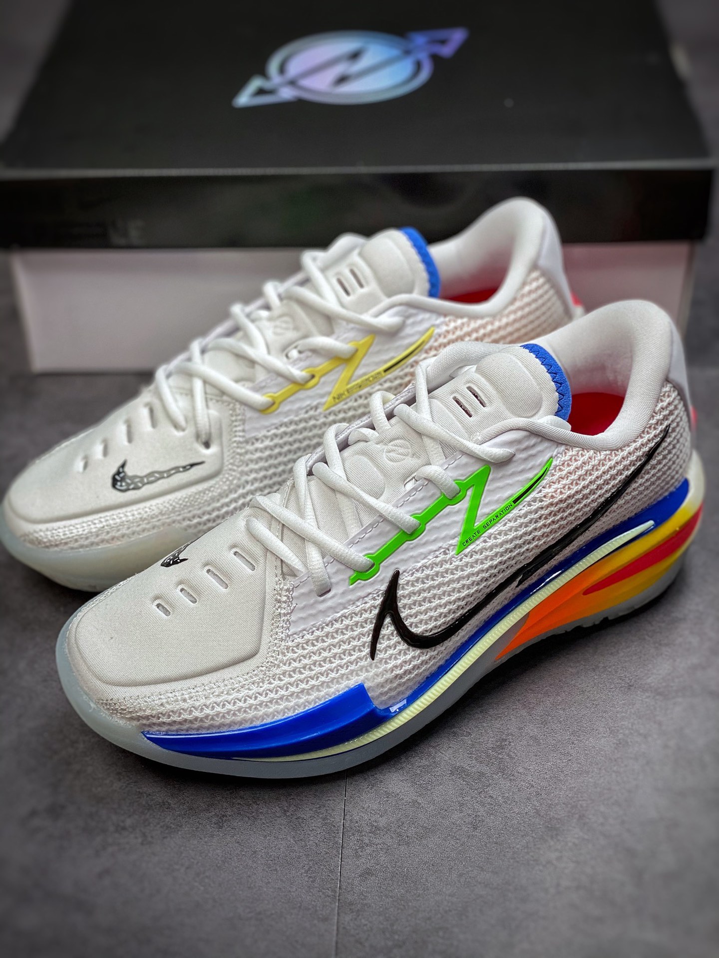 NIKE AIR ZOOM GT CUT EP Basketball Shoes White Black Blue DX4112-114