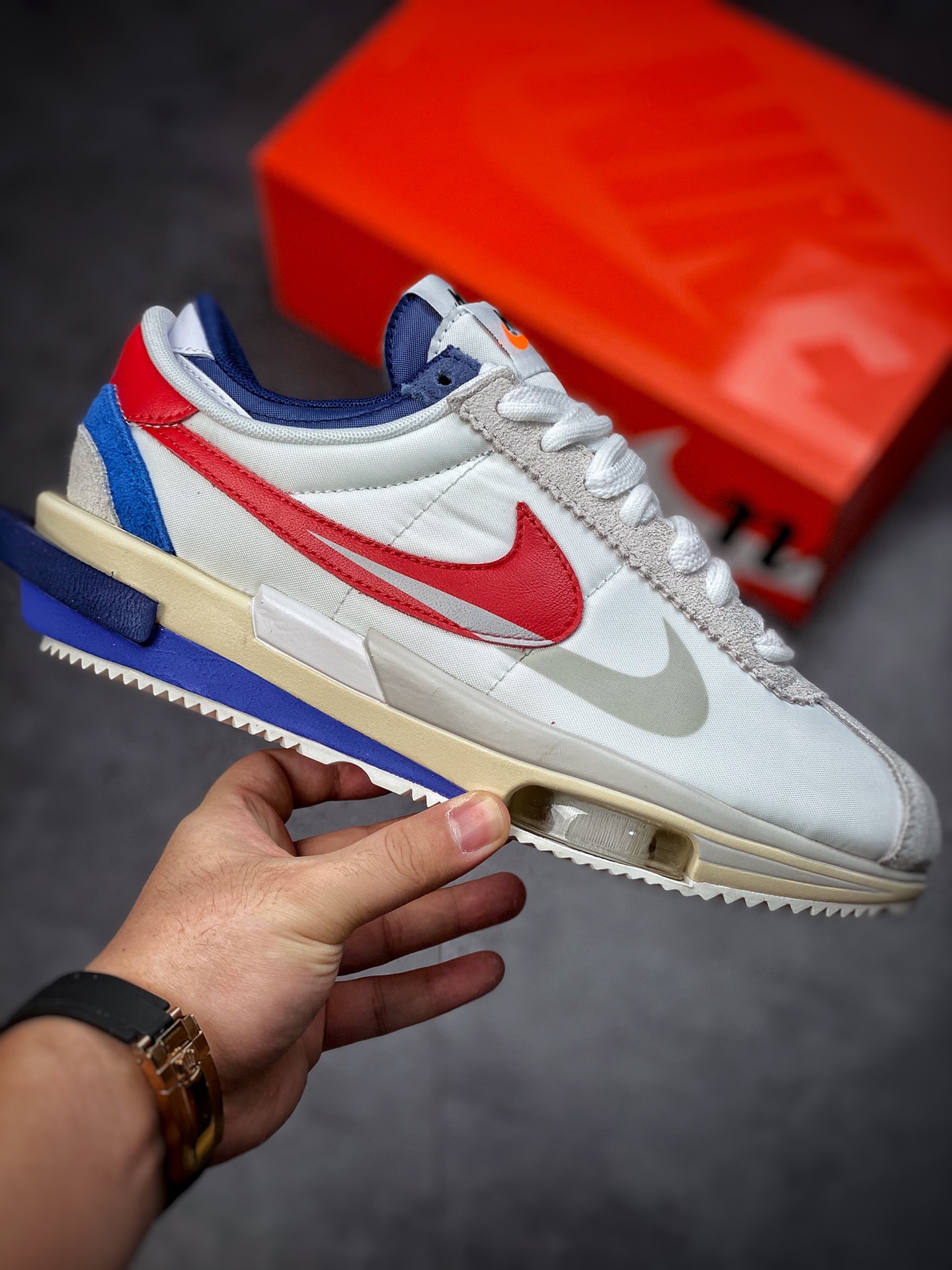 Sacai x Nike Zoom Cortez Off-White Red DQ0581-100