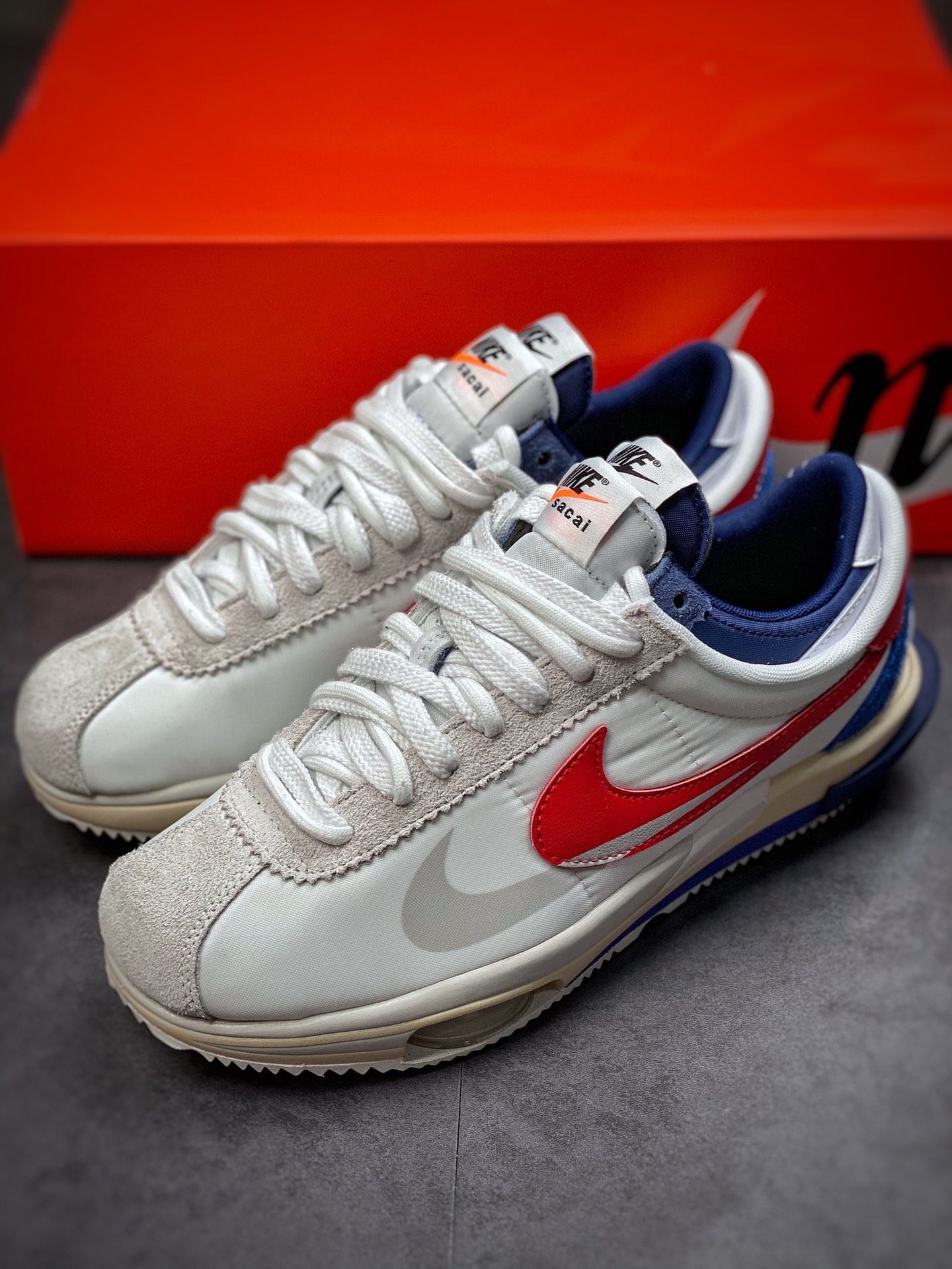 Sacai x Nike Zoom Cortez Off-White Red DQ0581-100