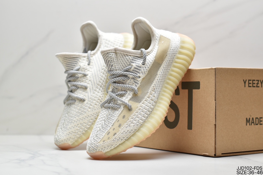 Really Explosive Ride Kanye West x Adidas Yeezy Boost 350 V2 ”Light” Cotton White FU9007