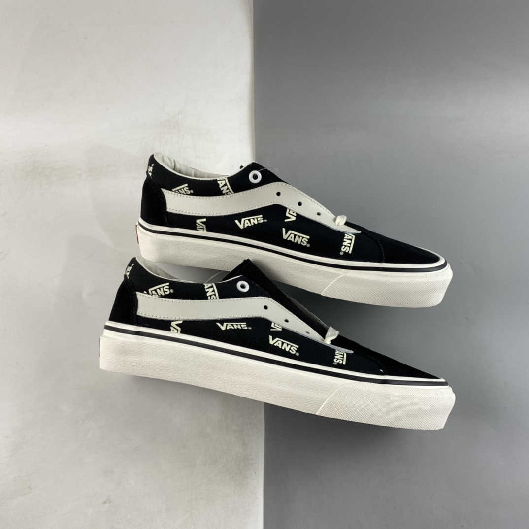 Vans Bold Ni Classic Black and White Logo Low-Top Sneakers VN0A3WLPWQW