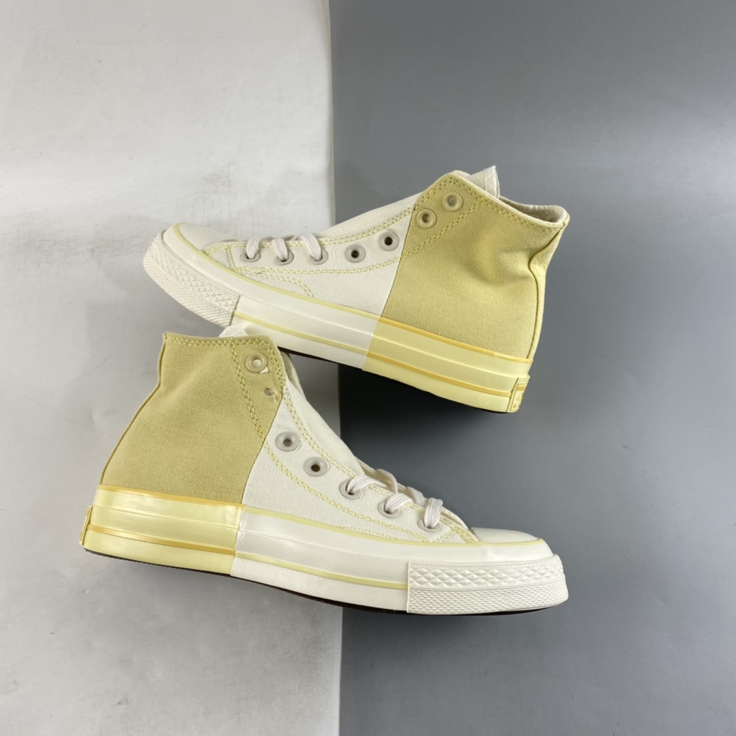 Converse Chuck 1970S May new stitching series cheese yellow color matching high-top casual shoes A00541C