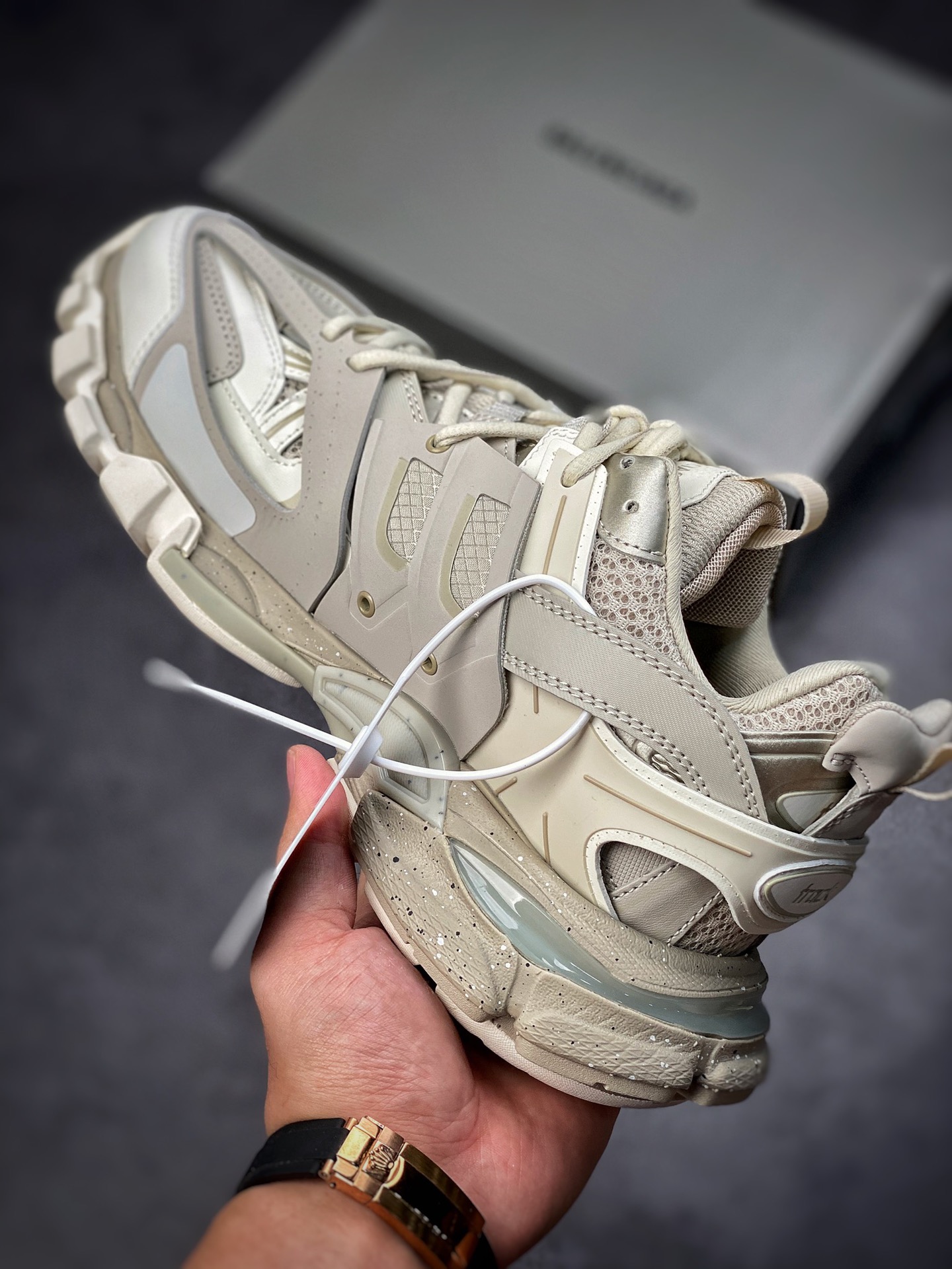 3.0 Functional Balenciaga Sneaker Tess 3.0 Sand Grey Cream White (No Light Version) 542023 W3FE4 9697