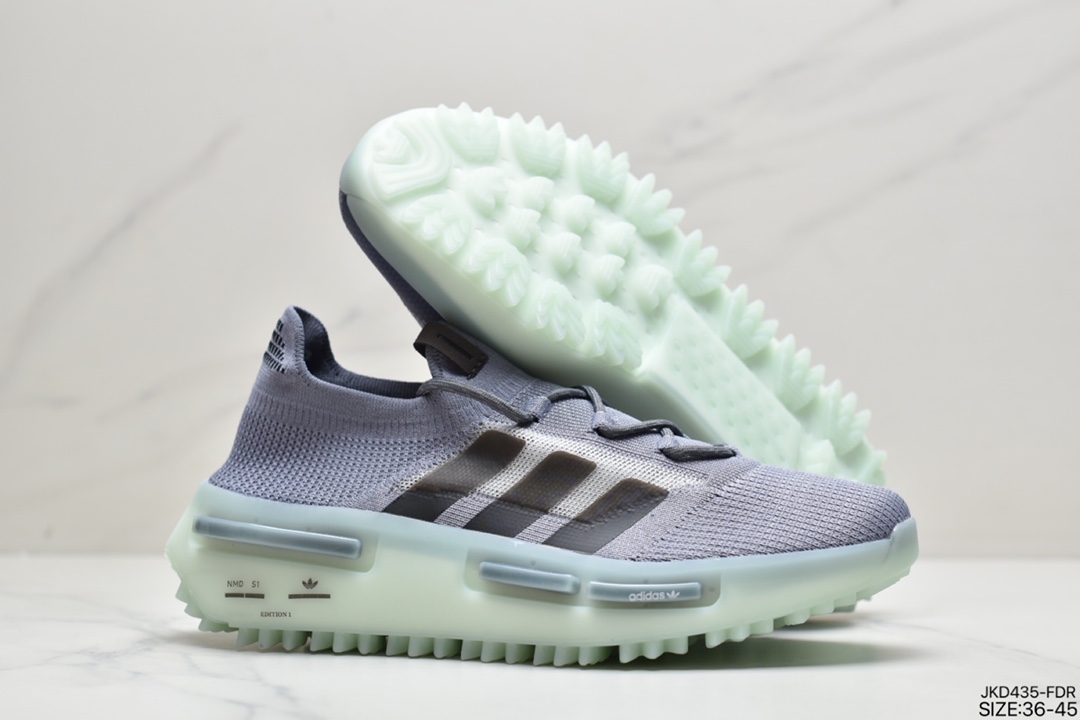 Really explosive ADI NMD_S1 Edition ”Cloud White” S1 series sock-type sports and leisure running shoes GZ7902