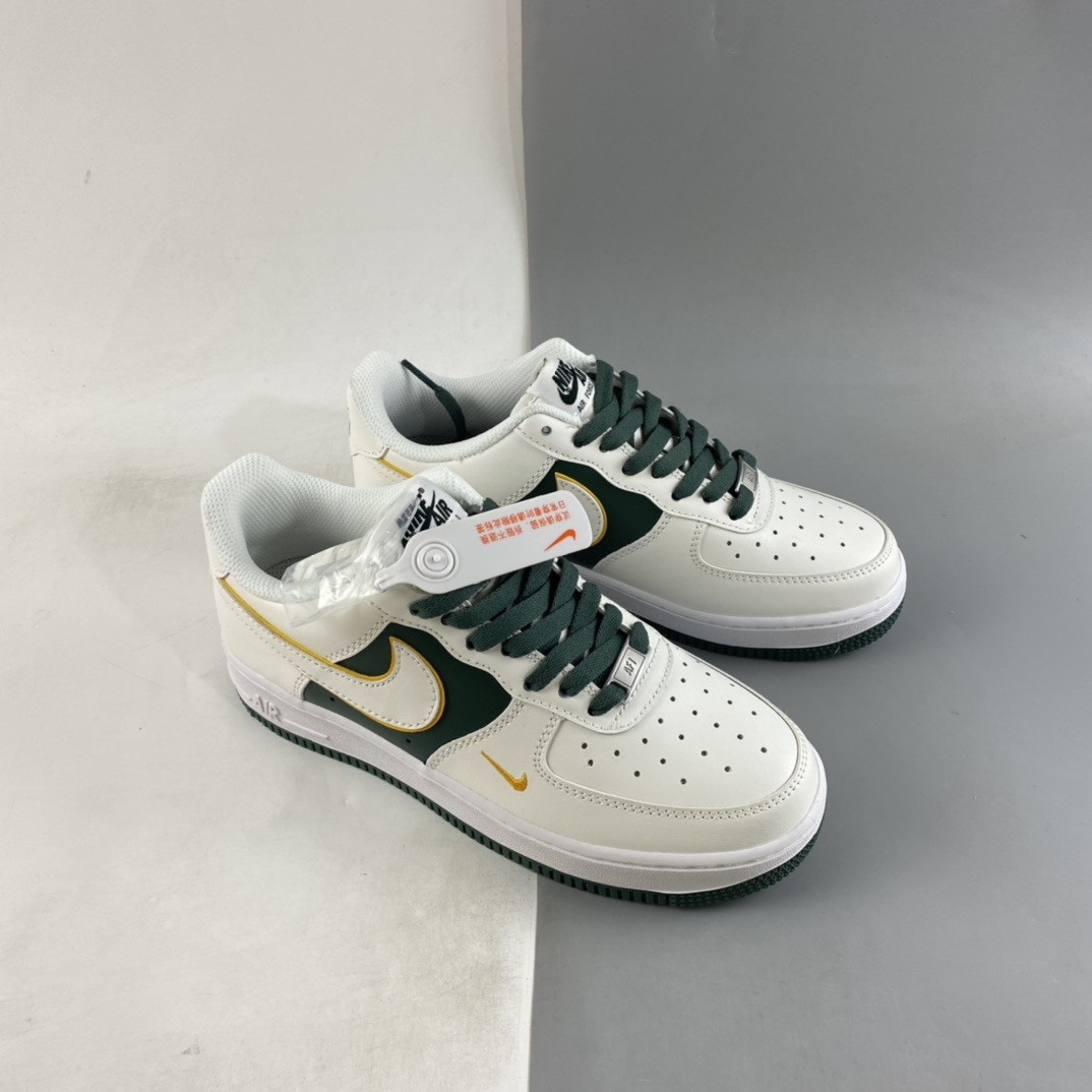 P240 Nike Air Force 1’07 Low 白绿金勾 空军一号低帮休闲板鞋 BS8861-202