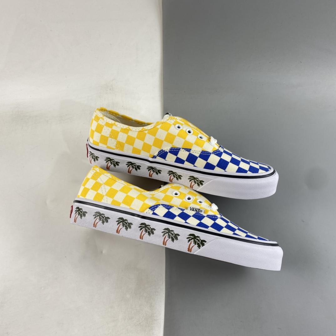 Vans Authentic checkerboard stitching contrast color low-top canvas shoes VN0A348A40P